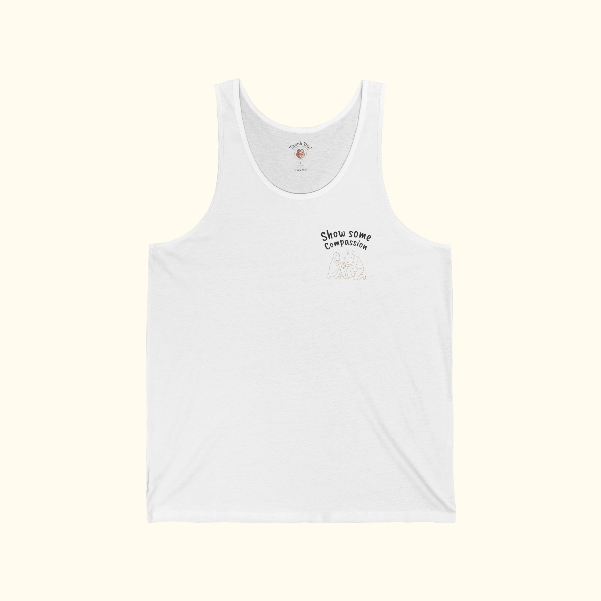 Compassion Is An Action Graphic Tank Top— Message Tank Top