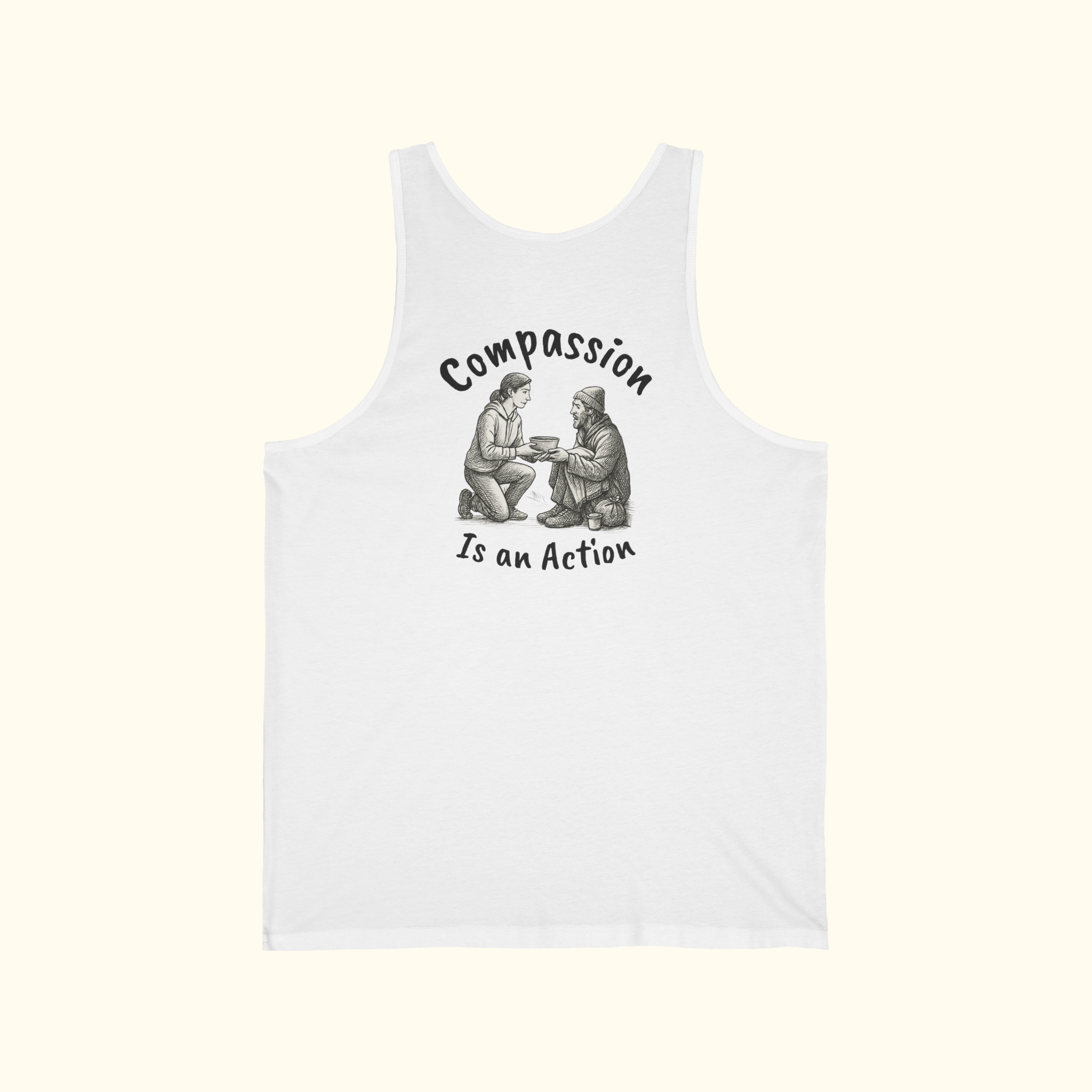 Compassion Is An Action Graphic Tank Top— Message Tank Top