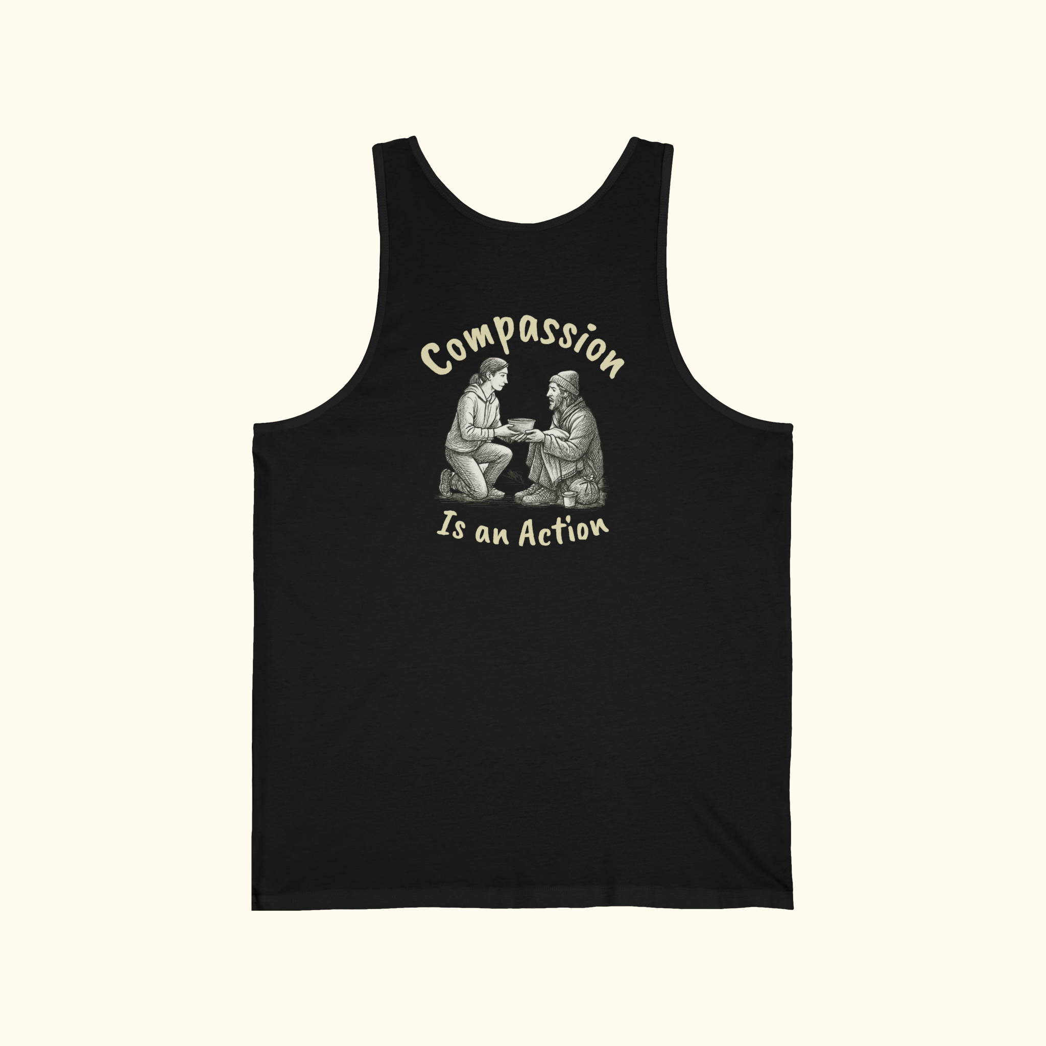 Compassion Is An Action Graphic Tank Top— Message Tank Top