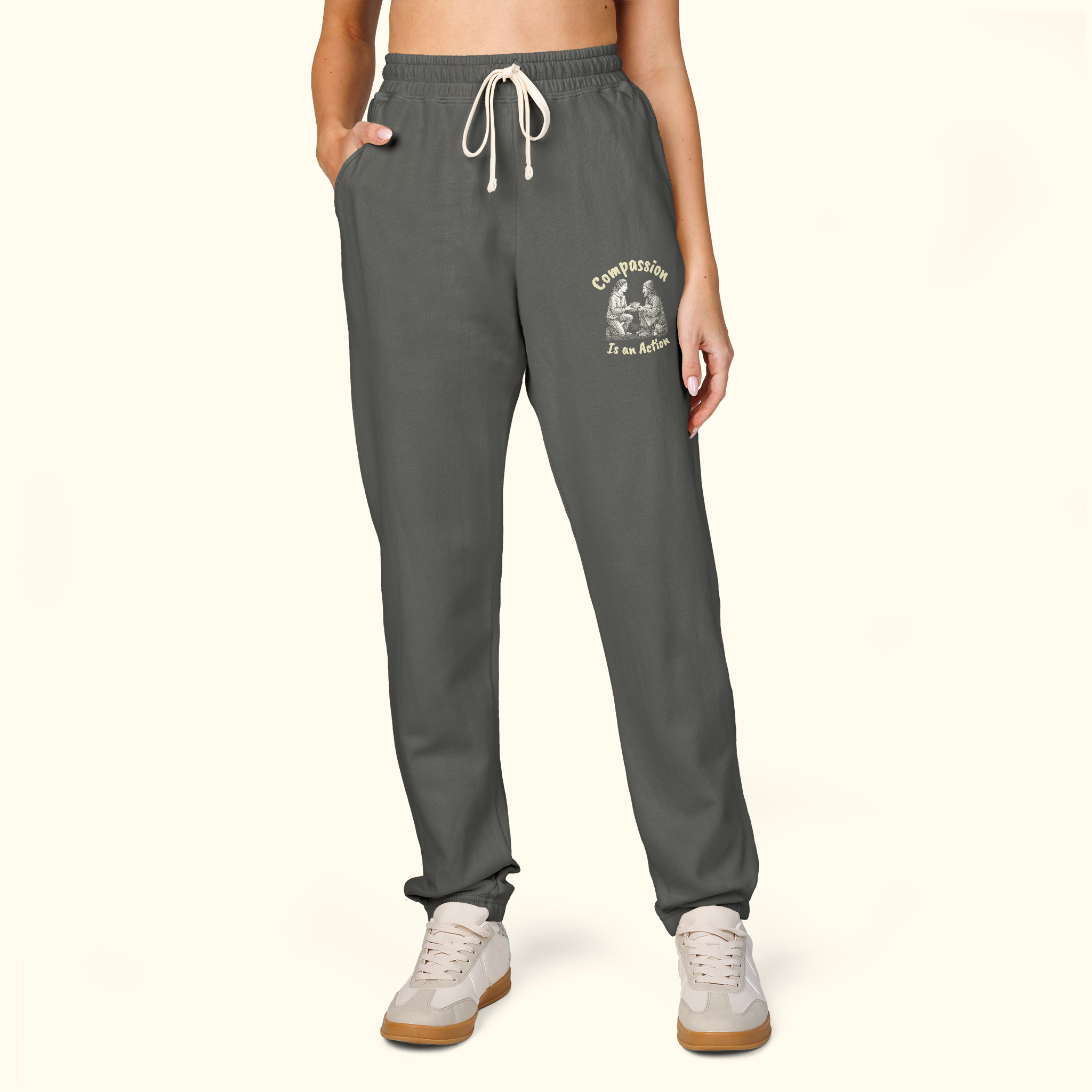 Compassion Is An Action Graphic Sweatpants — Message Sweatpants
