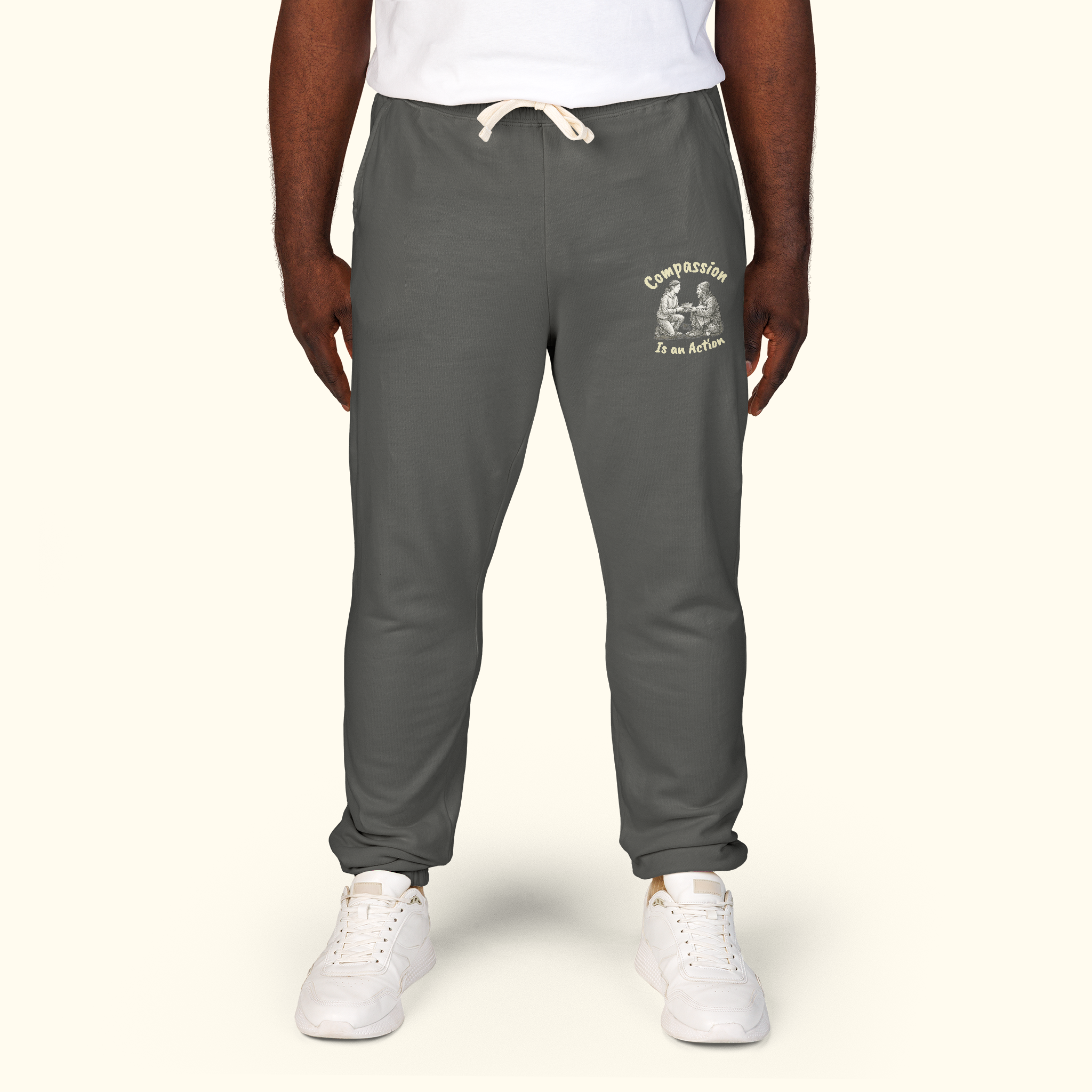 Compassion Is An Action Graphic Sweatpants — Message Sweatpants