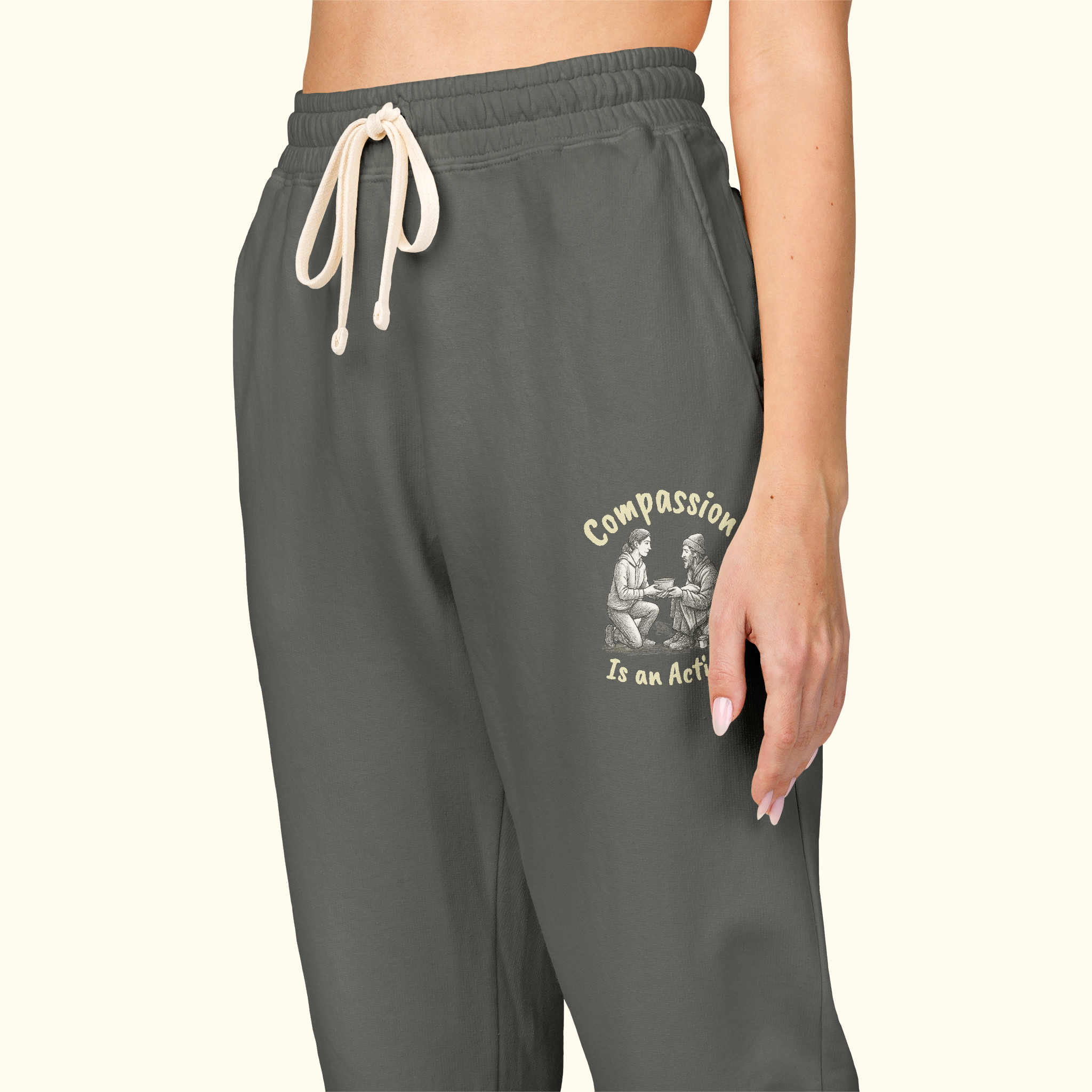 Compassion Is An Action Graphic Sweatpants — Message Sweatpants